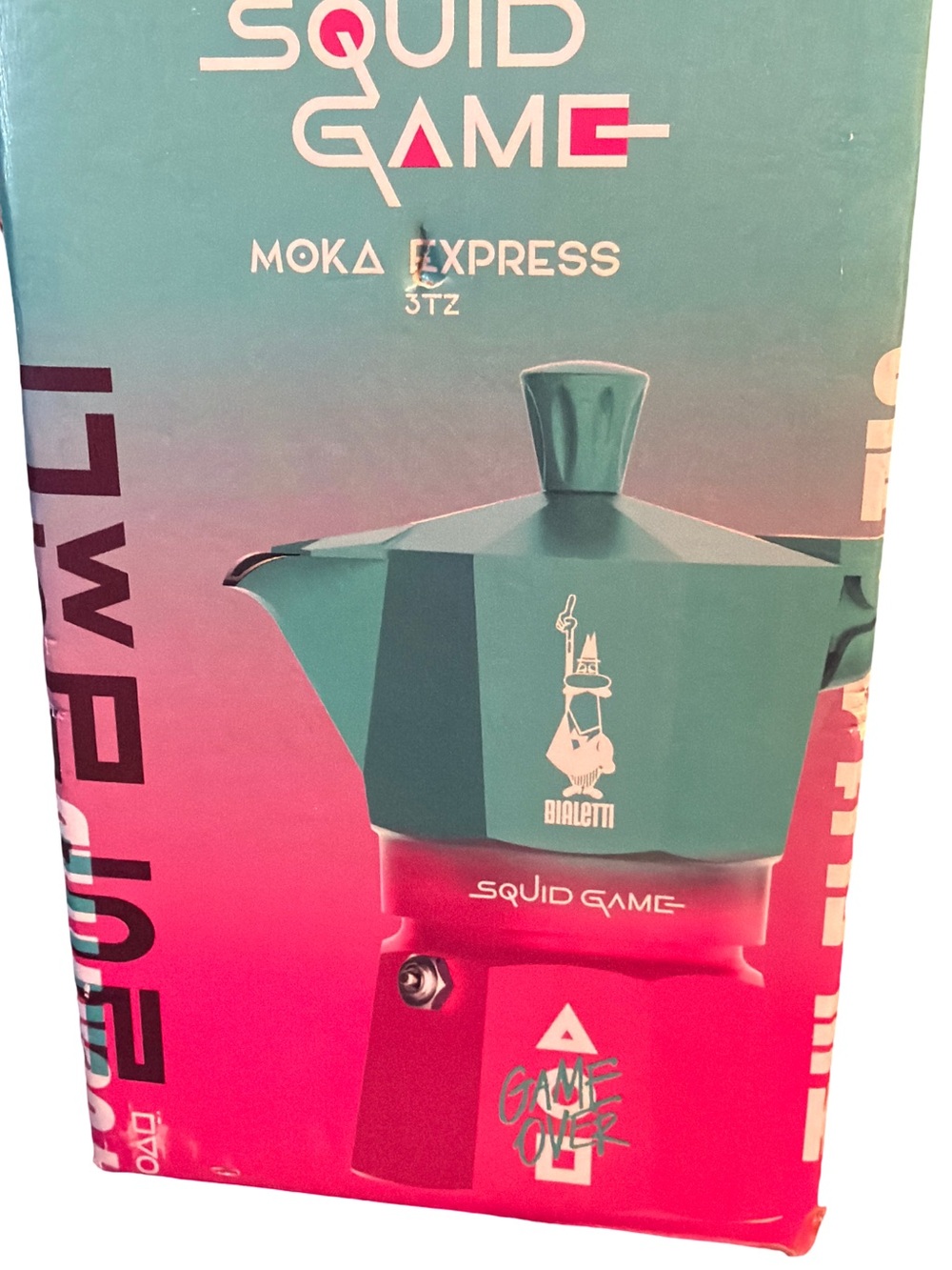 Bialetti Squid Game NWT Two-Tone Turquoise & Pink Moka Express Espresso Maker - Picture 3 of 11